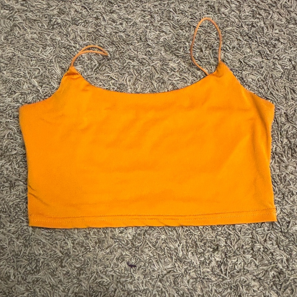 Lush Orange Sleeveless Crop Top